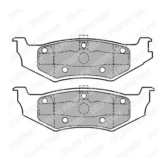 Jeu de 4 plaquettes de frein arrière DELPHI LP1162