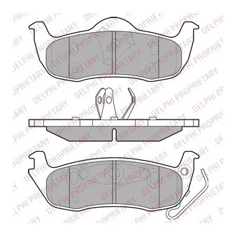 Jeu de 4 plaquettes de frein arrière DELPHI LP1975