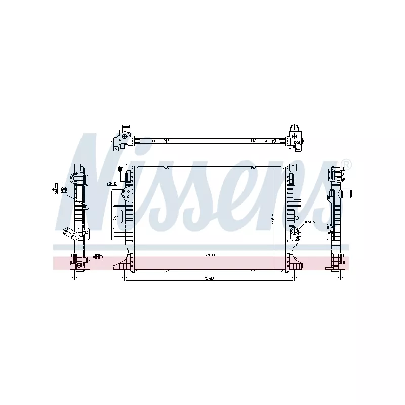 Radiateur, refroidissement du moteur NISSENS 606387