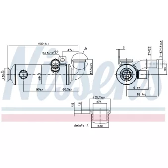 Radiateur, réaspiration des gaz d'échappement NISSENS 989274