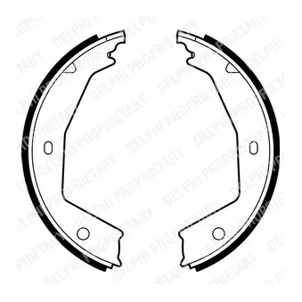 Jeu de mâchoires de frein, frein de stationnement DELPHI LS1873