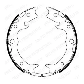 Jeu de mâchoires de frein, frein de stationnement DELPHI LS1900