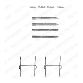 Kit d'accessoires, plaquette de frein à disque DELPHI LX0154