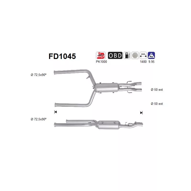 Filtre à particules / à suie, échappement AS FD1045