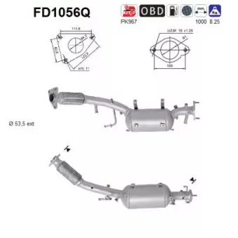 Filtre à particules / à suie, échappement AS FD1056Q