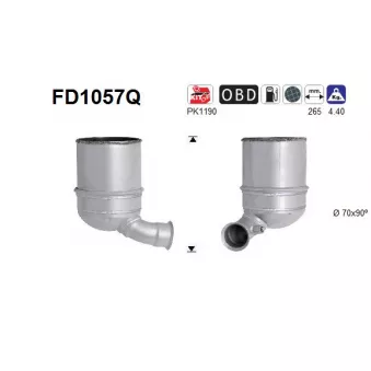 Filtre à particules / à suie, échappement AS FD1057Q