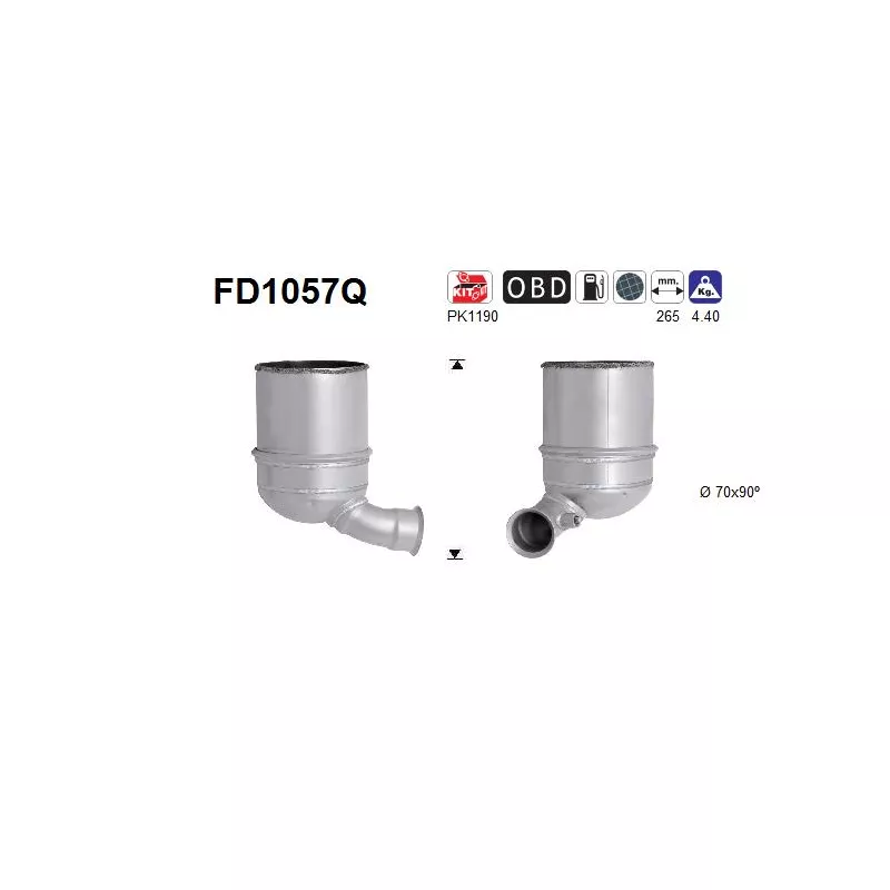 Filtre à particules / à suie, échappement AS FD1057Q