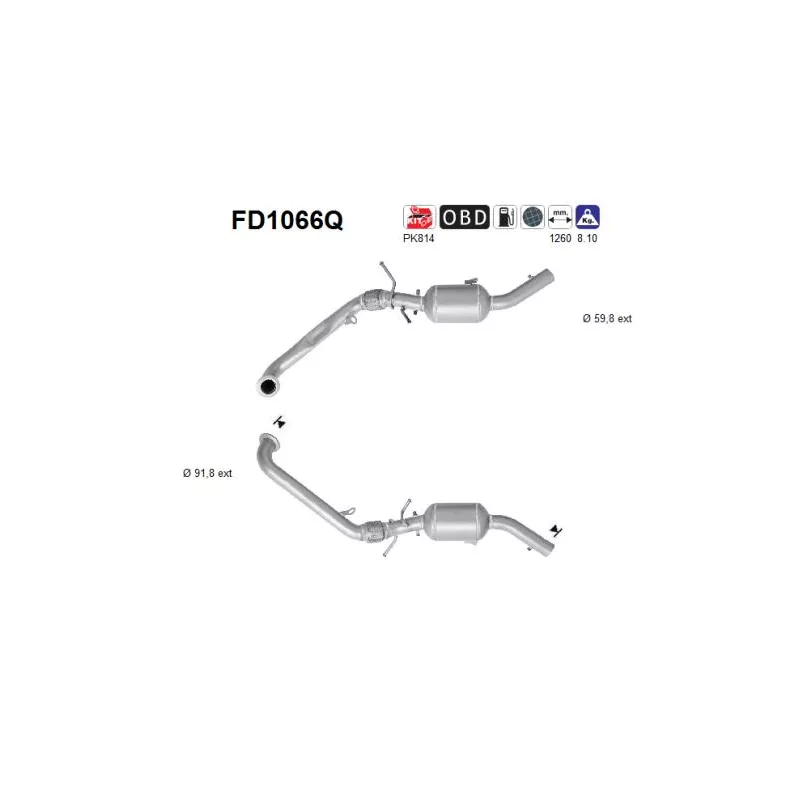 Filtre à particules / à suie, échappement AS FD1066Q