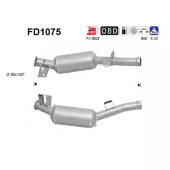 Filtre à particules / à suie, échappement AS FD1075