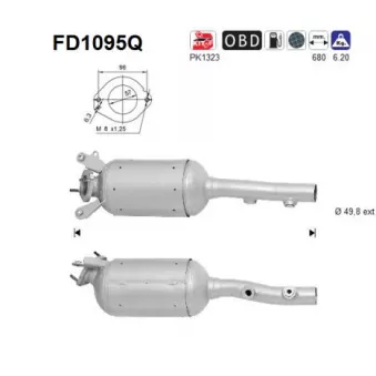 Filtre à particules / à suie, échappement AS FD1095Q