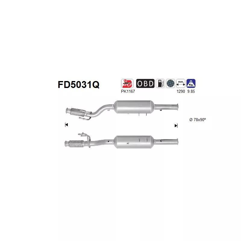 Filtre à particules / à suie, échappement AS FD5031Q