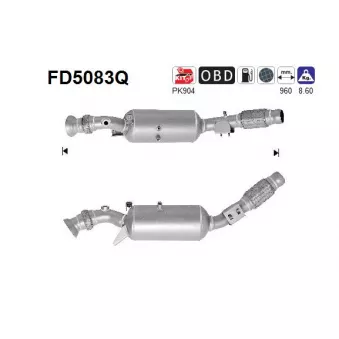 Filtre à particules / à suie, échappement AS FD5083Q