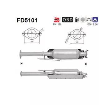 Filtre à particules / à suie, échappement AS FD5101