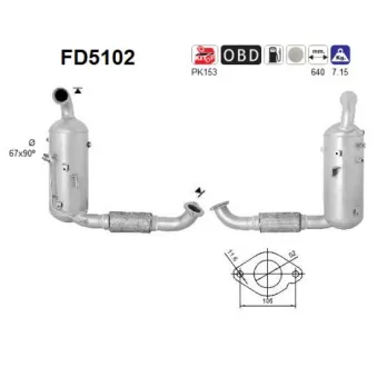 Filtre à particules / à suie, échappement AS FD5102