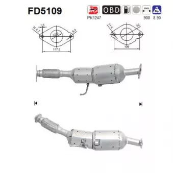 Filtre à particules / à suie, échappement AS FD5109