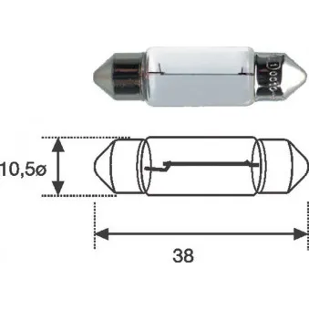 Ampoule, feu éclaireur de plaque MAGNETI MARELLI