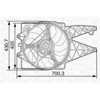 Ventilateur, refroidissement du moteur MAGNETI MARELLI 069422446010