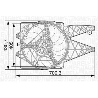 Ventilateur, refroidissement du moteur MAGNETI MARELLI 069422456010