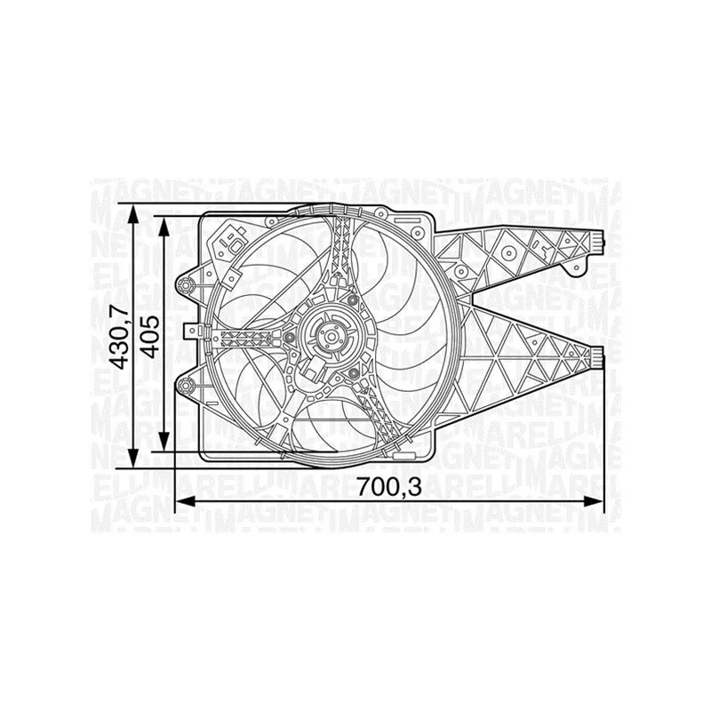 Ventilateur, refroidissement du moteur MAGNETI MARELLI 069422456010