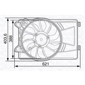 Ventilateur, refroidissement du moteur MAGNETI MARELLI 069422474010