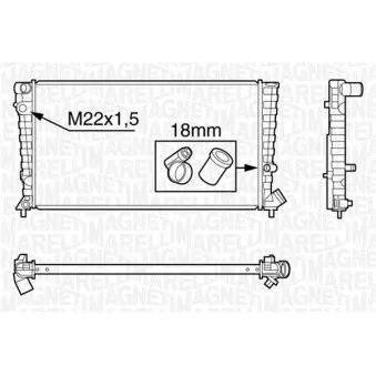 Radiateur, refroidissement du moteur MAGNETI MARELLI 350213119500