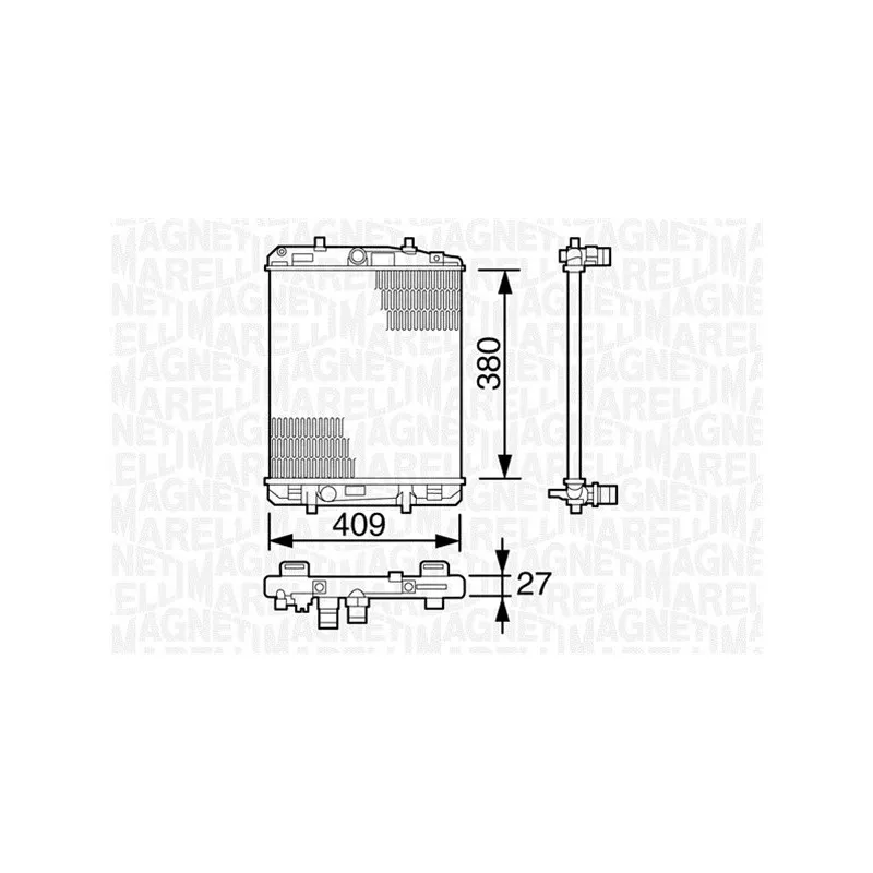 Radiateur, refroidissement du moteur MAGNETI MARELLI 350213387000