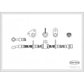 Flexible de frein avant gauche CORTECO 19032742