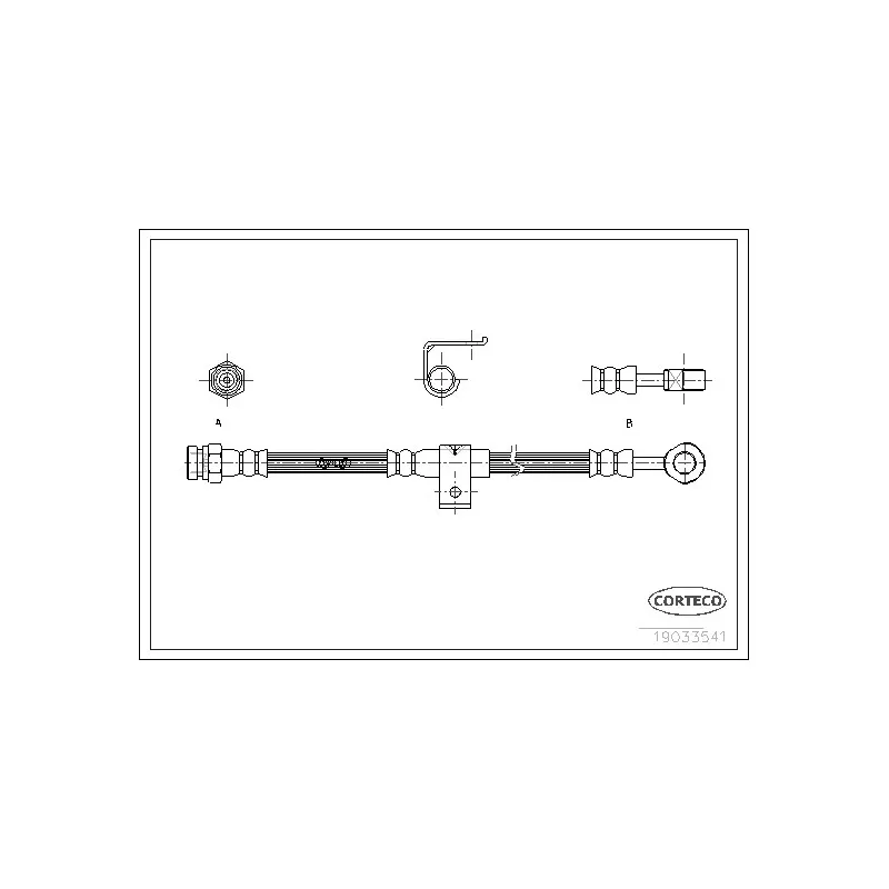 Flexible de frein arrière gauche CORTECO 19033541