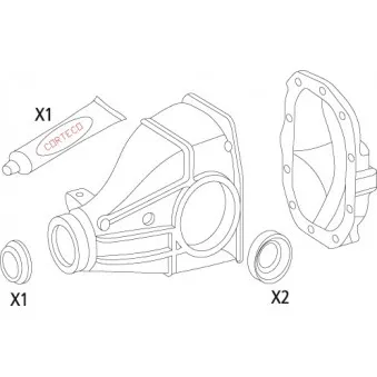 Jeu de joints d'étanchéité, différentiel CORTECO 19535825