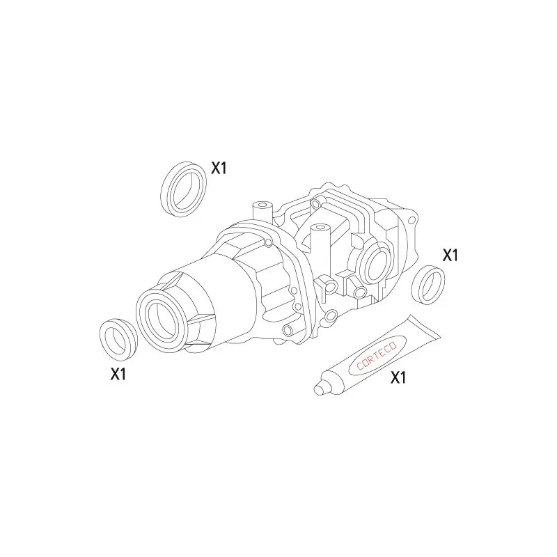 Jeu de joints d'étanchéité, différentiel CORTECO 19536172