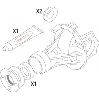 Jeu de joints d'étanchéité, différentiel CORTECO 19536212