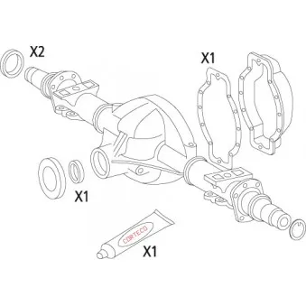 Jeu de joints d'étanchéité, différentiel CORTECO 19536223