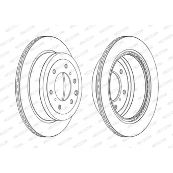 Jeu de 2 disques de frein arrière FERODO DDF1965C