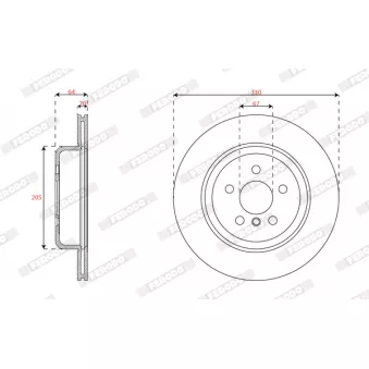 Disque de frein arrière droit FERODO DDF3042RC-1