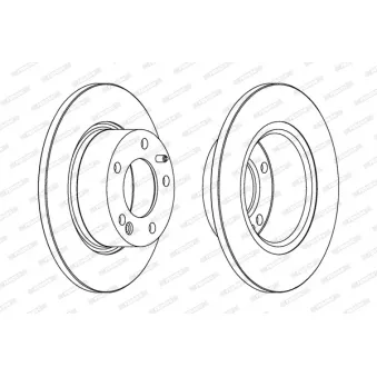 Jeu de 2 disques de frein arrière FERODO DDF554