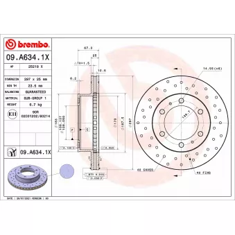 Jeu de 2 disques de frein avant BREMBO 09.A634.1X