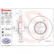 Jeu de 2 disques de frein avant BREMBO 09.B025.11 - Visuel 2