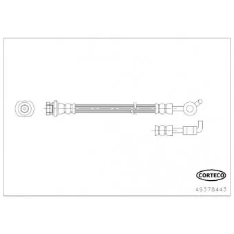 Flexible de frein arrière gauche CORTECO 49378443
