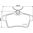 Jeu de 4 plaquettes de frein arrière BREMBO P 06 102 - Visuel 2