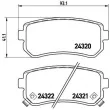 Jeu de 4 plaquettes de frein arrière BREMBO P 30 025 - Visuel 2