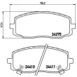 Jeu de 4 plaquettes de frein avant BREMBO P 30 032 - Visuel 2