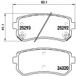 Jeu de 4 plaquettes de frein arrière BREMBO P 30 051 - Visuel 2