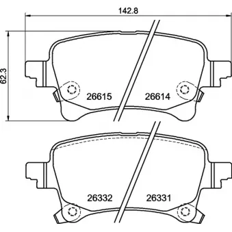 Jeu de 4 plaquettes de frein arrière BREMBO P 37 029