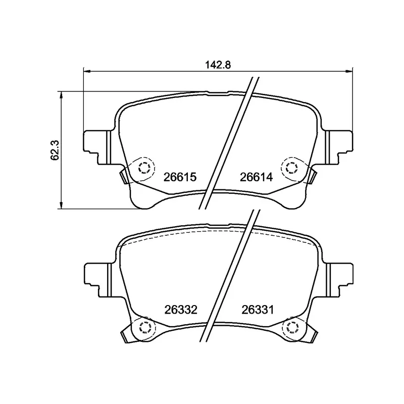 Jeu de 4 plaquettes de frein arrière BREMBO P 37 029