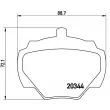 Jeu de 4 plaquettes de frein arrière BREMBO P 44 001 - Visuel 2