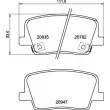 Jeu de 4 plaquettes de frein arrière BREMBO P 77 003 - Visuel 2