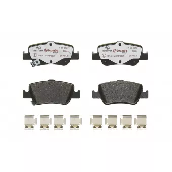 Jeu de 4 plaquettes de frein arrière BREMBO P 83 080X