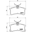 Jeu de 4 plaquettes de frein arrière BREMBO P 83 084 - Visuel 2
