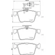 Jeu de 4 plaquettes de frein arrière BREMBO P 85 162 - Visuel 2