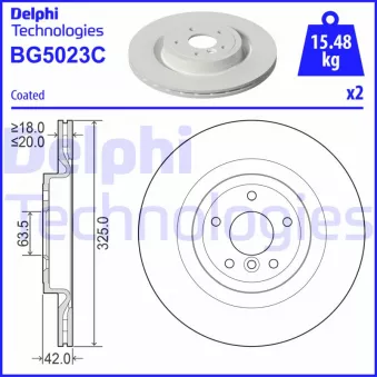 Jeu de 2 disques de frein arrière DELPHI